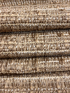 1.5 Yard of Designer Water & Stain Resistant Rustic Taupe Cream Coastal Upholstery Fabric WHS 4101