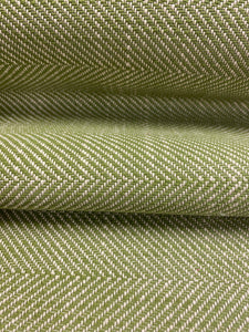 Designer Water & Stain Resistant Lime Green Beige MCM Mid Century Modern Herringbone Upholstery Fabric WHS 3723