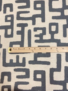 1.8 Yard Water & Stain Resistant Abstract Beige Grey Tribal Ethnic Upholstery Fabric WHS 3196