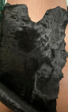 Load image into Gallery viewer, 44&quot; x 50&quot; Black Cowhide Genuine Fur Leather Hide Upholstery WHS 4207