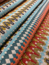 Load image into Gallery viewer, Kravet 32530512 Aqua Blue Orange Red Mustard Teal Woven Upholstery Fabric STA 3932