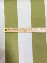 Load image into Gallery viewer, 66" Wide Lime Green Cream Stripe Indoor Outdoor Water &amp; Stain Resistant Upholstery Drapery Fabric STA 3580