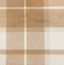 Load image into Gallery viewer, Italian Beige Taupe Plaid Tartan Wool Mohair Alpaca Upholstery Fabric FB
