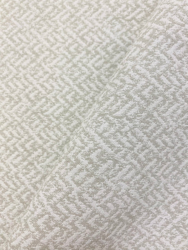 Perennials Dapper White Sands Beige White Outdoor Water Resistant Abstract Geometric Upholstery Drapery Fabric WHS 3899