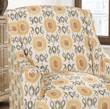 Load image into Gallery viewer, Stain Resistant Charcoal Grey Mustard Cream Ikat Upholstery Drapery Fabric CF