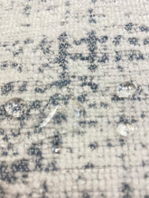 Load image into Gallery viewer, Designer Cream Blue Grey Abstract MCM Mid Century Modern Chenille Water &amp; Stain Resistant Upholstery Fabric WHS 3474