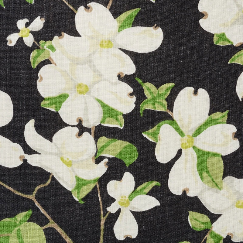 Schumacher Blooming Branch Upholstery Drapery Fabric / Black