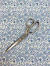 Load image into Gallery viewer, Stout Kerchief White Blue Ethnic Ikat Upholstery Drapery Fabric STA 3119