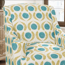 Load image into Gallery viewer, Heavy Duty Teal Beige Cream Blue Olive Green Floral Medallion Tapestry Upholstery Fabric CF