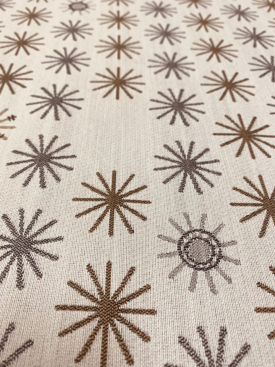 1.75 Yard Sunbrella Mayer Spokes Meteor Grey Beige Brown Indoor Outdoor Water & Stain Resistant Upholstery Fabric WHS 3239