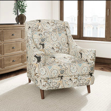 Load image into Gallery viewer, Beige Aqua Blue Brown Grey Paisley Upholstery Drapery Fabric CF