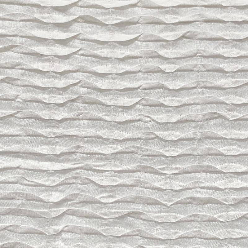 Cream Textured Abstract Sheer Casement Drapery Fabric MGF