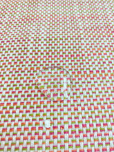 Load image into Gallery viewer, 1.7 Yard Designer Water &amp; Stain Resistant Indoor Outdoor MCM Mid Century Modern Hot Pink Green Orange White Tweed Upholstery Fabric WHS 3967