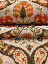 Load image into Gallery viewer, Designer Green Beige Brown Orange Yellow Medallion Tapestry Water &amp; Stain Resistant Upholstery Fabric WHS 3530