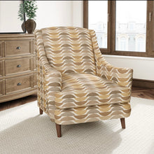 Load image into Gallery viewer, Heavy Duty Art Deco Geometric Abstract Taupe Mustard Grey Upholstery Fabric CF