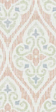 Load image into Gallery viewer, Blush Teal Green Cream Cotton Medallion Upholstery Drapery Fabric FB