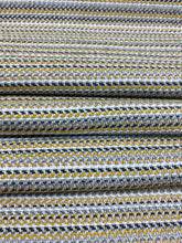Load image into Gallery viewer, Designer Gray Yellow White Tweed MCM Stripe Upholstery Fabric