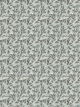 Load image into Gallery viewer, Cotton Linen Stain Resistant Cream Grey Black Aqua Blue Botanical Upholstery Drapery Fabric FB