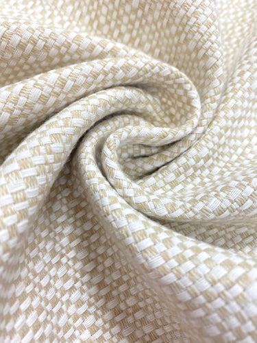 Designer Tweed Woven Water & Stain Resistant Beige Cream Upholstery Fabric WHS 4162