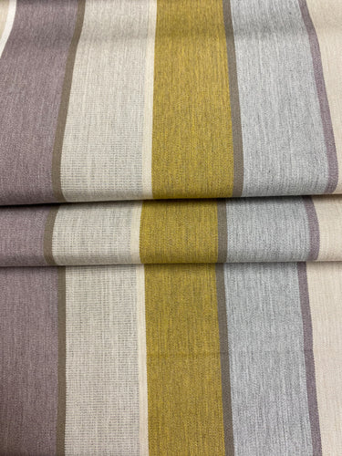 1.5 Yard Sunbrella Olive Green Purple Grey Stripe Upholstery Fabric WHS 4217