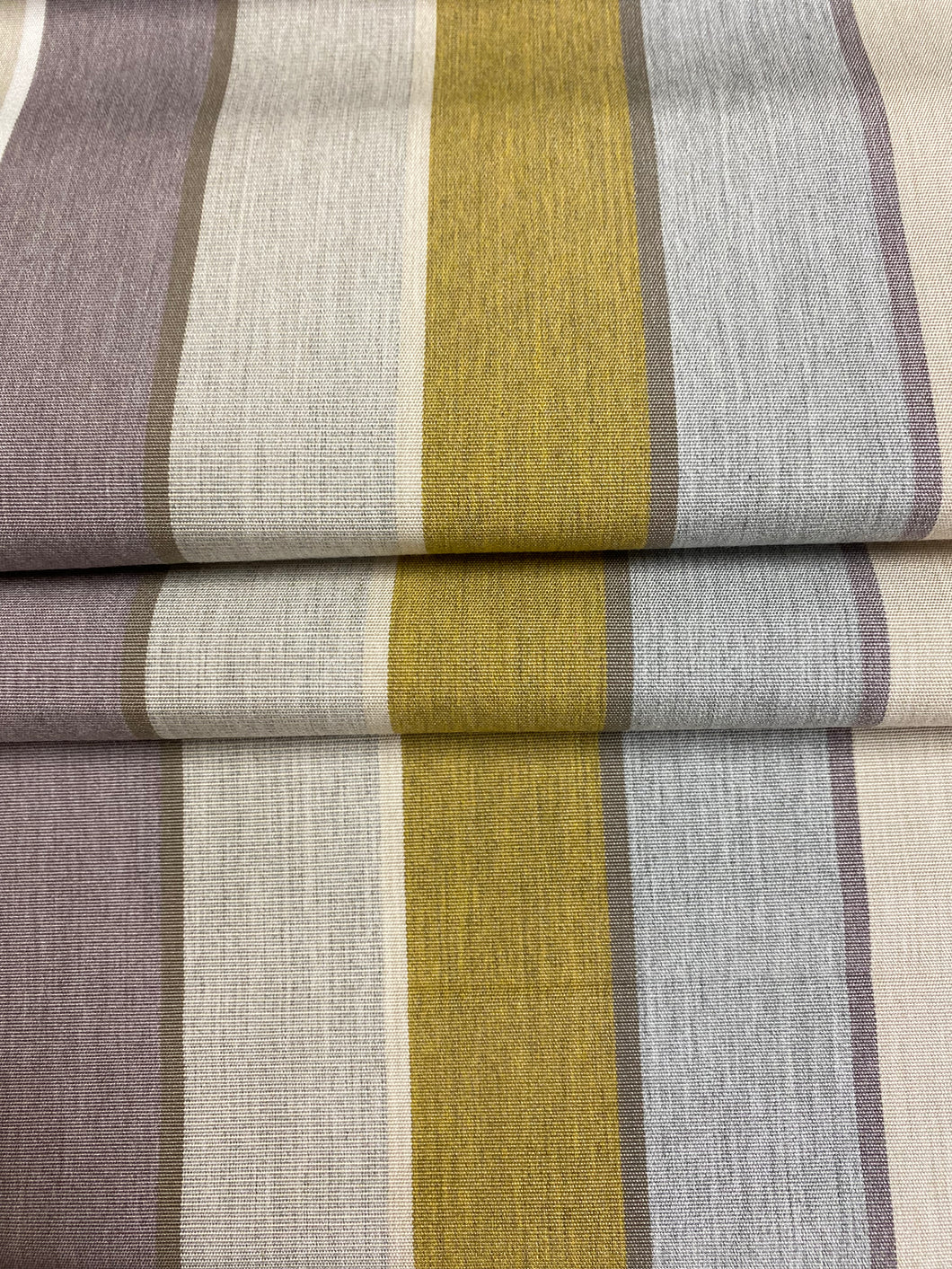1.5 Yard Sunbrella Olive Green Purple Grey Stripe Upholstery Fabric WHS 4217