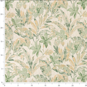 Stain Resistant Cream Yellow Green Seafoam Floral Upholstery Drapery Fabric CF