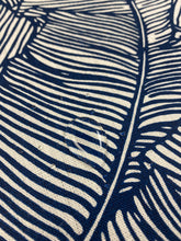 Load image into Gallery viewer, Brunschwig &amp; Fils Les Palmiers Navy Blue White Tropical Linen Water Resistant Upholstery Drapery Fabric WHS 3381