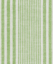 Load image into Gallery viewer, Linen Cotton Green Cream Nautical Stripe Upholstery Drapery Fabric FB