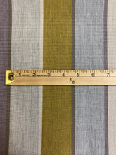 Load image into Gallery viewer, 1.5 Yard Sunbrella Olive Green Purple Grey Stripe Upholstery Fabric WHS 4217