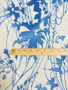 Scion Hana Navy Blue White Floral Cotton Water & Stain Resistant Drapery Fabric STA 3398