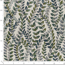 Load image into Gallery viewer, Grey Teal Olive Green Botanical Upholstery Drapery Fabric CF