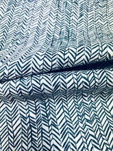 Load image into Gallery viewer, Peter Fasano Twiggy Nocturne Navy Blue Aqua Cream Linen Cotton Abstract Geometric Upholstery Drapery Fabric