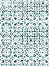 Load image into Gallery viewer, Cotton Ivory Turquoise Taupe Blue Butterfly Upholstery Drapery Fabric FB