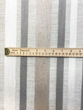 Load image into Gallery viewer, 1.3 Yard Designer Water &amp; Stain Resistant Beige Taupe Stripe Linen Blend Upholstery Fabric WHS 4087