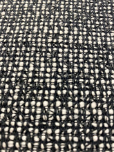 Load image into Gallery viewer, Designer Water &amp; Stain Resistant Black Ivory Chunky MCM Mid Century Modern Reversible Tweed Upholstery Fabric WHS 3414