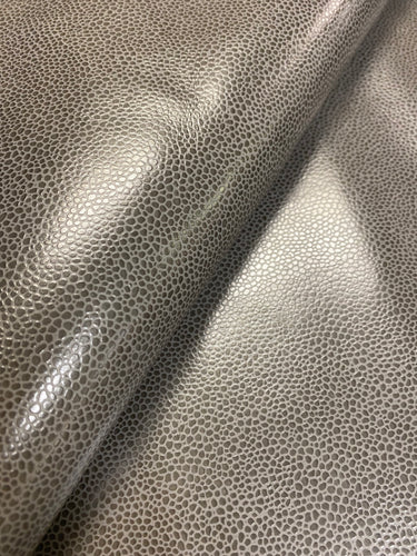 Designer Stingray Shagreen Grey Glossy Faux Leather Upholstery Vinyl WHS 3721