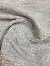 Load image into Gallery viewer, Designer Indoor Outdoor Aqua Blue White Grey Nubby MCM Mid Century Modern Upholstery Fabric WHS 3881