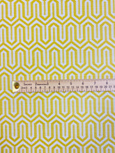 Load image into Gallery viewer, Designer Yellow White Geometric Water &amp; Stain Resistant Upholstery Fabric STA 3144