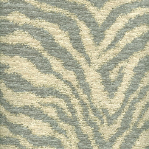 Beige Aqua Seafoam Green Tiger Animal Pattern Chenille Upholstery Fabric MGF