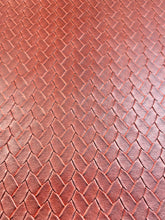 Load image into Gallery viewer, 55" Wide Faux Leather Burgundy Red Black Basketweave Vinyl Upholstery Fabric WHS 3471