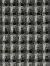 Load image into Gallery viewer, Designer Charcoal Grey Black Cream Check Plaid Wool Blend MCM Mid Century Modern Upholstery Fabric FB