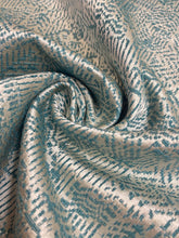 Load image into Gallery viewer, 1.5 Yard of Pollack Fine China Jade Abstract Teal Green Beige Upholstery Fabric WHS 4075