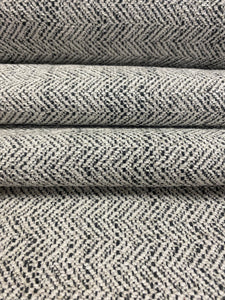 Designer Charcoal Grey MCM Mid Century Modern Herringbone Chenille Upholstery Fabric STA 3289