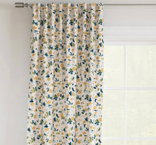 Load image into Gallery viewer, Stain Resistant Teal Green Cream Mustard Floral Upholstery Drapery Fabric CF