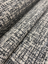 Load image into Gallery viewer, Designer Cream Charcoal Gray Abstract MCM Mid Century Modern Chenille Upholstery Fabric WHS 4005