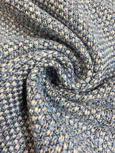 Load image into Gallery viewer, Designer French Blue Grey MCM Mid Century Modern Tweed Upholstery Fabric WHS 4238