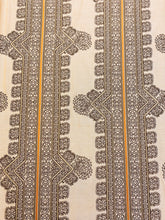 Load image into Gallery viewer, 1.5 Yard Designer Water &amp; Stain Resistant Brown Mustard Beige Ethnic Stripe Upholstery Fabric WHS 3843
