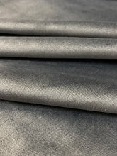Load image into Gallery viewer, Designer Water &amp; Stain Resistant Charcoal Grey Velvet Upholstery Fabric STA 3189