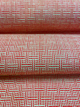 Load image into Gallery viewer, Schumacher Brickell Pink Indoor Outdoor Geometric Water &amp; Stain Resistant Upholstery Fabric STA 3355