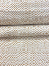 Load image into Gallery viewer, Designer Outdoor Genuine Straw Rattan Tweed Beige Cream MCM Mid Century Modern Water &amp; Stain Resistant Upholstery Fabric WHS 4128